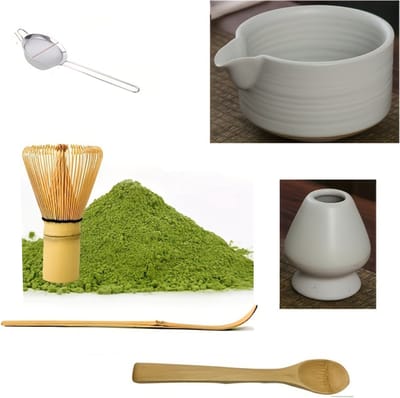 Livano Matcha Set - Starterkit - Klopper - Matcha Thee Set - Matcha Whisk - Wit