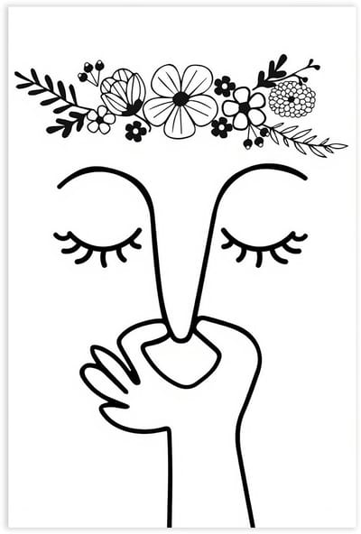 Dailygoods- Badkamerdecoratie Grappige Muurkunst - Zwart-Wit Canvasdruk - Frameloos - Waterdicht - 20 x 30 cm - Hoogwaardige Afwerking