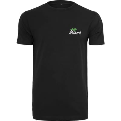 Mister Tee - Miami Palm Tree EMB Heren Tshirt - M - Zwart