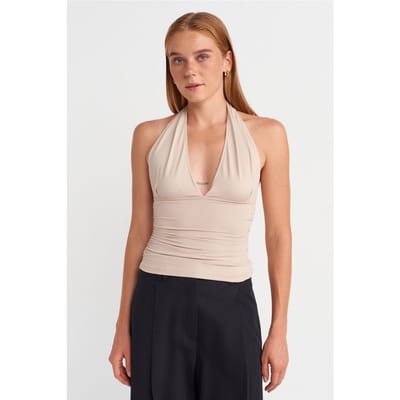 Slim-fit Haltertop Blouse
