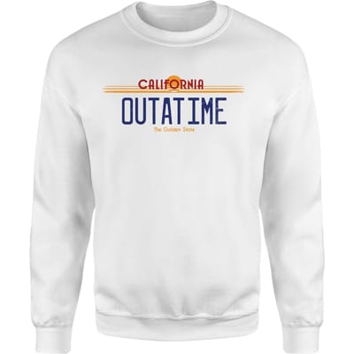 Back To The Future Outatime Plate Sweatshirt - White - XS