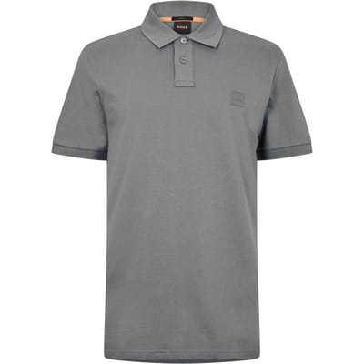 Boss Mannen Passagiers Box Logo Polo Shirt (Grijs)