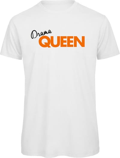 T-shirt wit XXL - Drama queen - soBAD. - Koningsdag - Oranje shirt dames - Oranje shirt heren - Unisex - Regular fit