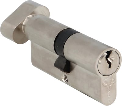 Veiligheidscilinder met handgreep en hoge beveiliging - Deur cilinder met 3 sleutels, zilver, afmetingen 70 mm (35-35 mm)