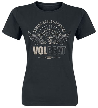 Volbeat T-shirt - Skullwing - Rewind, Replay, Rebound - S tot 3XL - voor Vrouwen - zwart