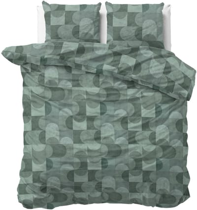 Dekbed-Discounter - Sleeptime Pure Dekbedovertrek 200 x 200/220 cm - Verkoelend Katoen - Dubbele instopstrook - Wassen op 40 graden - Inclusief 2 kussenslopen - Cuba