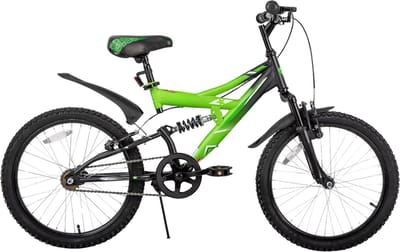 Kinderfiets – Voor kinderen 5-13 jaar – Mountainbike, dubbele vering – 51 cm, groen