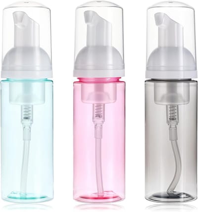 Dailygoods- Schuimfles 60ml - 3 Stuks - Lege Reisfles - Hervulbare Zeepdispenser - Kleine Mousse Fles - RVS/PP/PET - Schuimdispenser