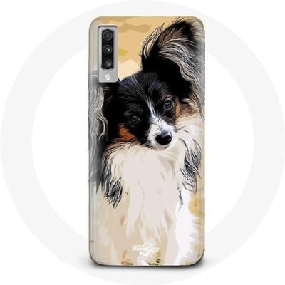 Coque pour Samsung Galaxy A70 Épagneul nain continental papillon Race de chiens