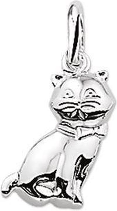 hanger poes zilver gerhodineerd