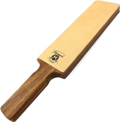 Houten strap Dubbelzijdige scherpe rand Leren strop fur Keelscheermes met rechte snede