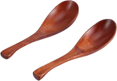 Set van 2 Houten Soepscheppen voor Keuken - Natuurlijk Hout, Korte Handgreep, Duurzaam Tafelgerei