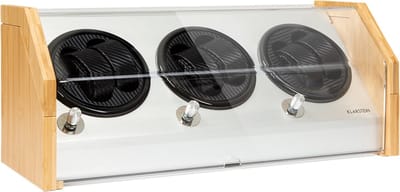 Klarstein Garonne 6 Horlogeopwinder voor automatische horloges - Horlogedraaier met 3 draaischijven voor 6 horloges, Watch Winder met 3 draaisnelheden, 4 rotatiemodi, Bamboe behuizing