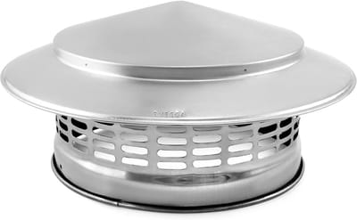 Roestvrijstalen regenkap voor schoorsteen - 200mm diameter - ronde regenhoed met vogelwering