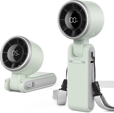 Handventilator - Tafelventilator - Tafelventilator Draadloos - Draagbare Ventilator - Handventilator Oplaadbaar - Turboventilator Met 5 Snelheden - Opvouwbaar - Persoonlijke Handventilator Voor Op Reis/Buiten/Thuis/Kantoor