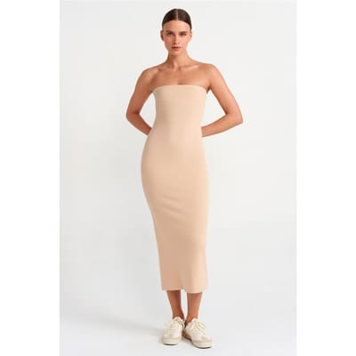 Strapless Bodycon Midi-Jurk
