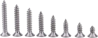 200 stuks RVS M3 Pan/Flat Head Zelftappende Schroeven Assortiment voor Metaalbewerking, Bouw en Reparatie