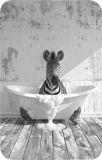 WC mat 50x80 cm - Antislip - Zebra - Wilde dieren - Vintage - Zwart - Wit - Toiletmat - Vloermat - Douchemat - Toilet tapijt - Toiletmatten