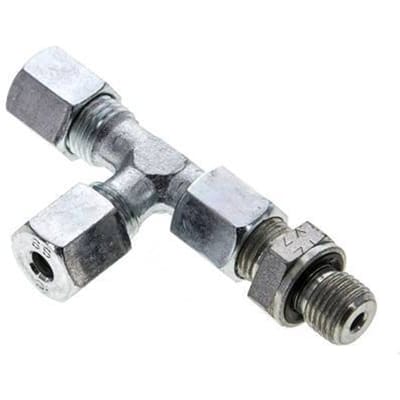 6S & G1/4'' Verzinkt Stalen L-Snijringkoppeling Buitendraad 630bar Verstelbaar ISO 8434-1