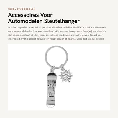 Dailygoods- Accessoires Sleutelhanger Ski-Thema - Sleutelhanger Decoratie - Sleutelhanger Metalen - Sleutelhanger Multi Gebruik - Sleutelhanger Hoogwaardige Kwaliteit - Sleutelhanger Hypoallergeen