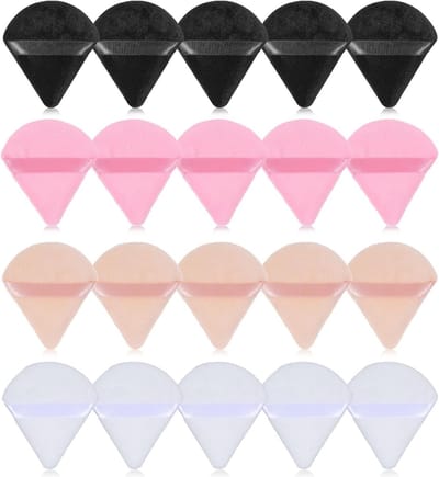 Set van 20 Driehoekige Makeup Puffers voor Zachte Poederapplicatie - Ideaal voor Setting, Loose Powder en Make-up Sponges in Diverse Kleuren