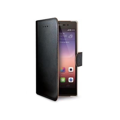 Celly Wally Bookcase hoesje - Geschikt voor Huawei Ascend P8 - Kunstleer - Pasjeshouder - Zwart