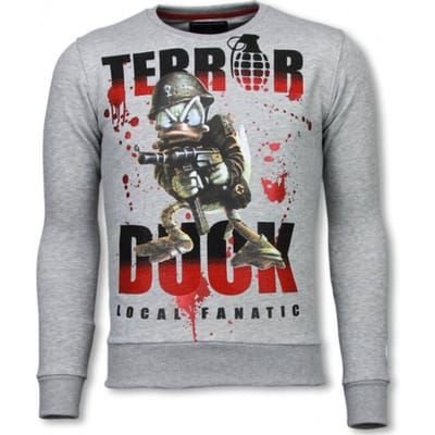 Local Fanatic Terror duck rhinestone sweater