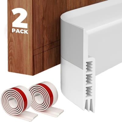 2 stuks - 1m deur onderafdichting - deur tochtstopper - geluidswerende met weerstrip sterke lijm - winddicht en insectenwerend - wit