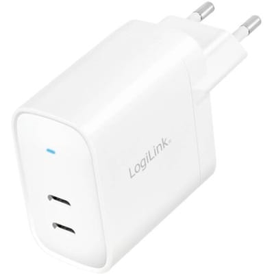 LogiLink PA0282 USB-oplader 20 W 2x USB-C USB PD Wit Binnen USB Power Delivery (USB-PD)