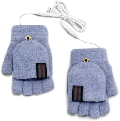 longziming -USB verwarmde handschoenen blauw - Touchscreen - One size - Comfortabele warmte voor koude dagen