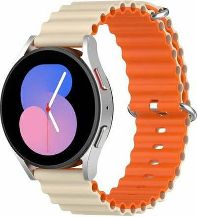 By Qubix - 20mm - Ocean Style bandje - Beige / oranje - Geschikt voor Huawei watch GT 2 (42mm) - Huawei watch GT 3 (42mm) - Huawei watch GT 3 Pro (43mm)