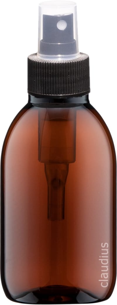 Lege plastic Fles 125 ml PET Amber bruin - met zwarte verstuiverdop - set van 10 stuks - navulbaar - Leeg