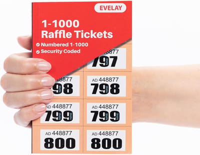 Loterij Tickets - Tombola Kaartjes - Evenementen Organiseren - Genummerd 1-1000 - 160g - Oranje