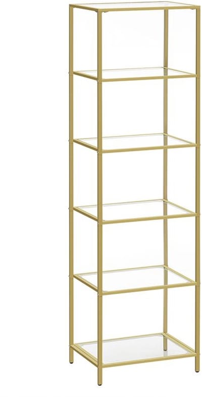 Hoppa! Opbergrek - Goud - Staal, Glas - 30 x 40 x 177 cm (B x D x H)