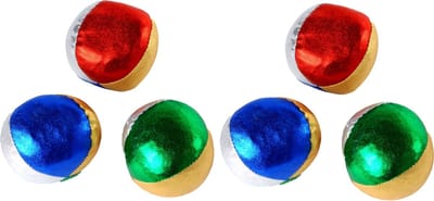 6x Jongleerballen - gekleurd metallic - 6 cm - jongleren - ballen gooien - speelgoed