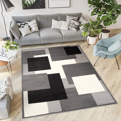 Tapiso Dream Vloerkleed Zwart Grijs Modern Woonkamer Tapijt Maat- 120x170