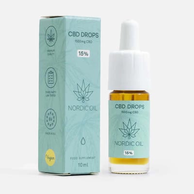 Nordic Oil© - CBD Olie 15% Plus - 10ml - Full Spectrum - 1500mg CBD, CBG, CBN, CBDa - 250 Druppels - 100% Vegan - MCT Olie - CO2 Extractie