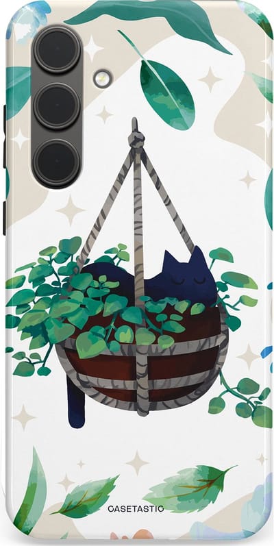 Casetastic Hoesje Geschikt voor Samsung S24 Plus - Stijlvolle Beschermende Duo-layer Case - Hangkat