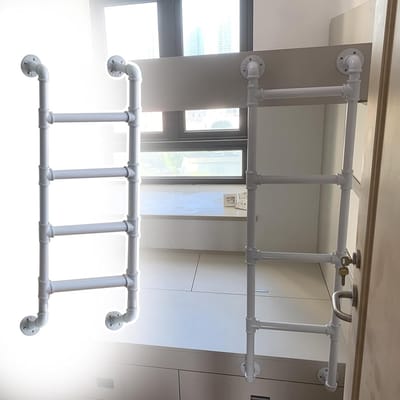 Stapelbed Ladder - Opstap Ladder - Veilig Klimmen - Stevig Metaal - 100cm Hoog - Zwart