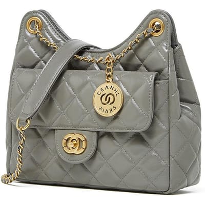 Bao Bao Eerste Laag Leer Tas Tmall Fee Kleine Geur Mode Alles-in-één Enkele Schouder Crossbody Tas voor Vrouwen grijze kleur