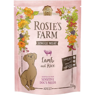 1kg Rosie's Farm Single Meat Adult Lam met Rijst droogvoer voor katten