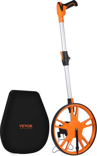 meetwiel 0-3km precisie meetwiel ±0,5% meetrol rollende snelheidsmeter met telescoopstang 100-40cm meetwiel f317,5mm afstandsmeter gemaakt van ABS + aluminiumoxide incl. draagtas