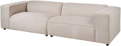 MASSIVMOEBEL24.DE 3-zitsbank beige hout 286x103x69 cm (BxTxH) AMELIE deels gemonteerd