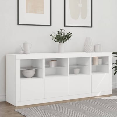 vidaXL - Dressoir - met - LED-verlichting - 163x37x67 - cm - wit