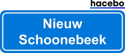 Hacebo - Plaatsnaam Sticker - 29x10 CM - Nieuw Schoonebeek sticker - Verkeersborden sticker - grappige cadeaus - Nieuw Schoonebeek