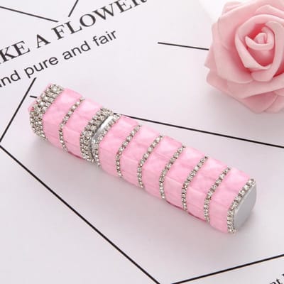 12ml Diamant-Belegde Parfumflesje Sprayflesje Glas Lege Cosmetica Containers Sample Flesjes Mini Navulbare Spuitbus Make-up roze