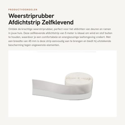 Dailygoods- Weerstriprubber 5M 45mm - Zelfklevende Afdichtstrip - Siliconenrubber - Wind/Stof Preventie - Bruin/Zwart/Wit - Geschikt voor Deur/Raam