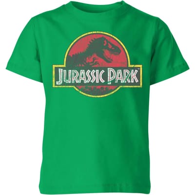 Jurassic Park Logo Vintage Kids' T-Shirt - Green - 98/104 (3-4 jaar)