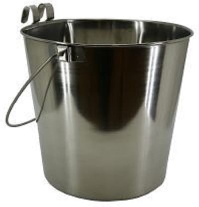 Topmast veterinaire RVS emmer met haken - Voor professioneel gebruik - 8 Liter - Hondenkennel Dierenarts