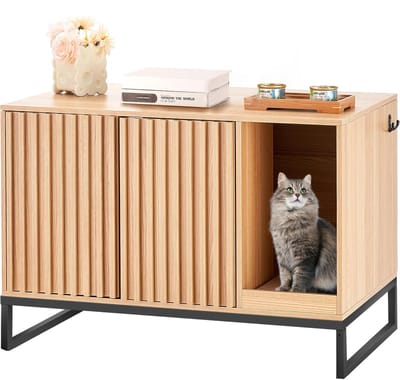 HOB Kattenbak Kast - Kattenkast - Kattenhuis - Hout - Verborgen Kattenbak Kattenmeubel - Huisdierkast - Kattenmand